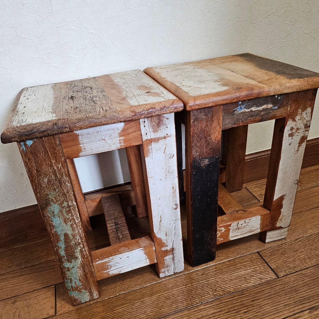 ジャーナルスタンダードファニチャー？ スツール ペイント加工 2脚 チェア