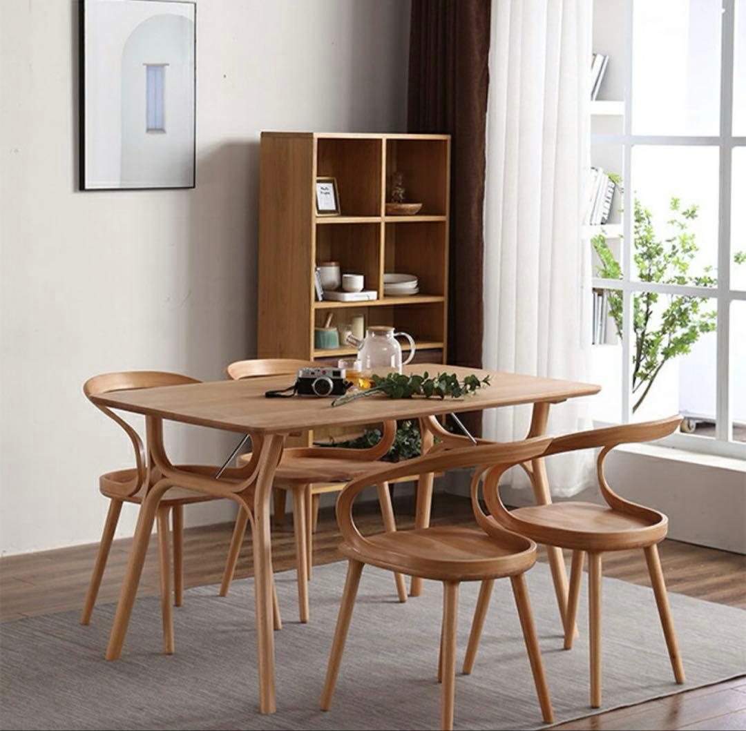 天然ブナ ダイニングチェア 曲げ加工　2脚セット