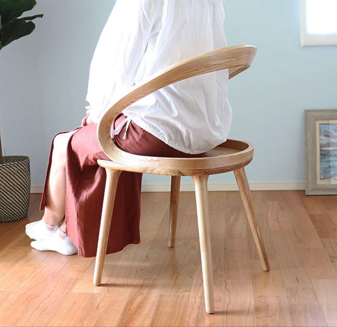 天然ブナ ダイニングチェア 曲げ加工　2脚セット