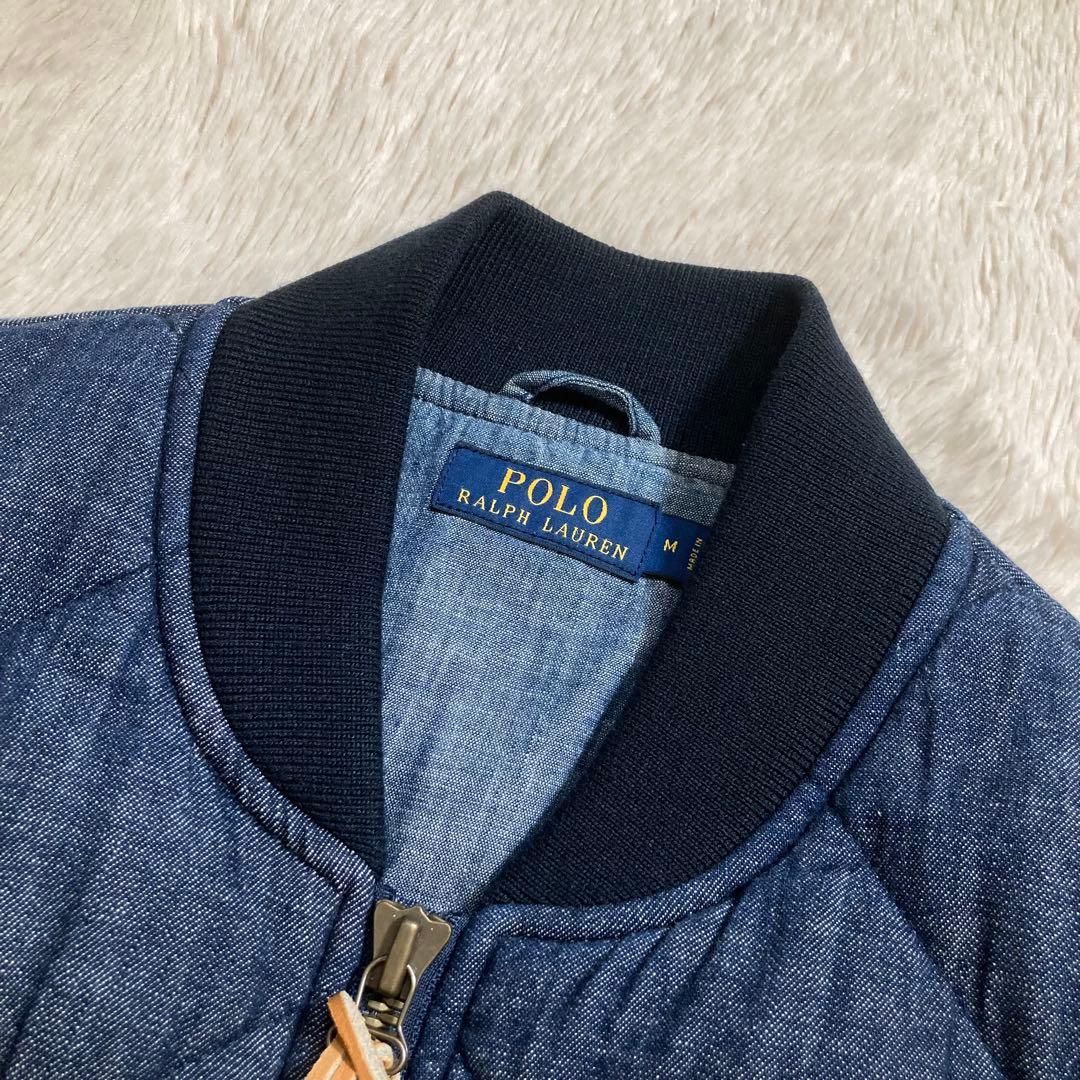 美品 ポロラルフローレン デニムボンバージャケット MA-1 中綿入り ポニー