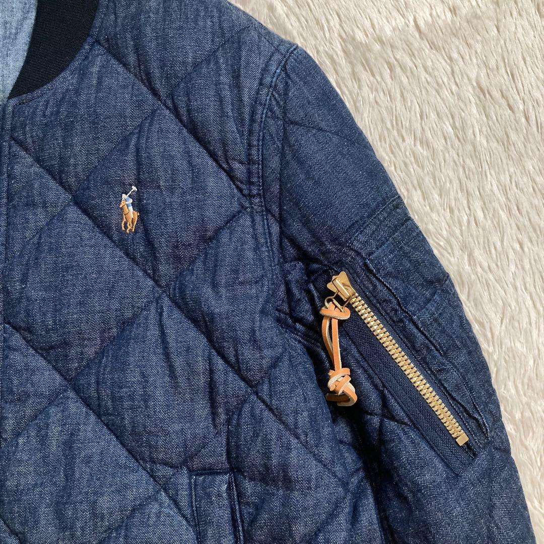 美品 ポロラルフローレン デニムボンバージャケット MA-1 中綿入り ポニー
