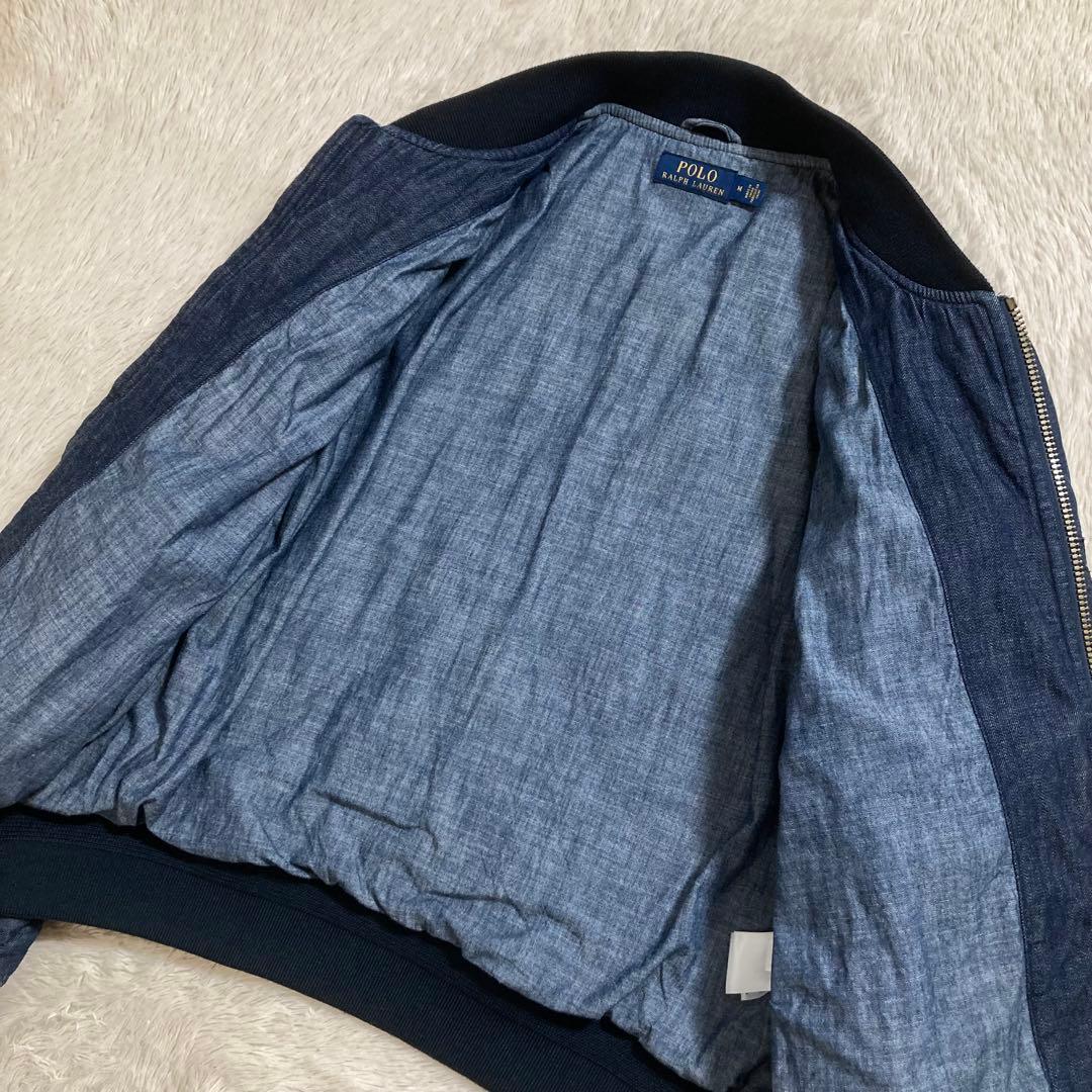 美品 ポロラルフローレン デニムボンバージャケット MA-1 中綿入り ポニー