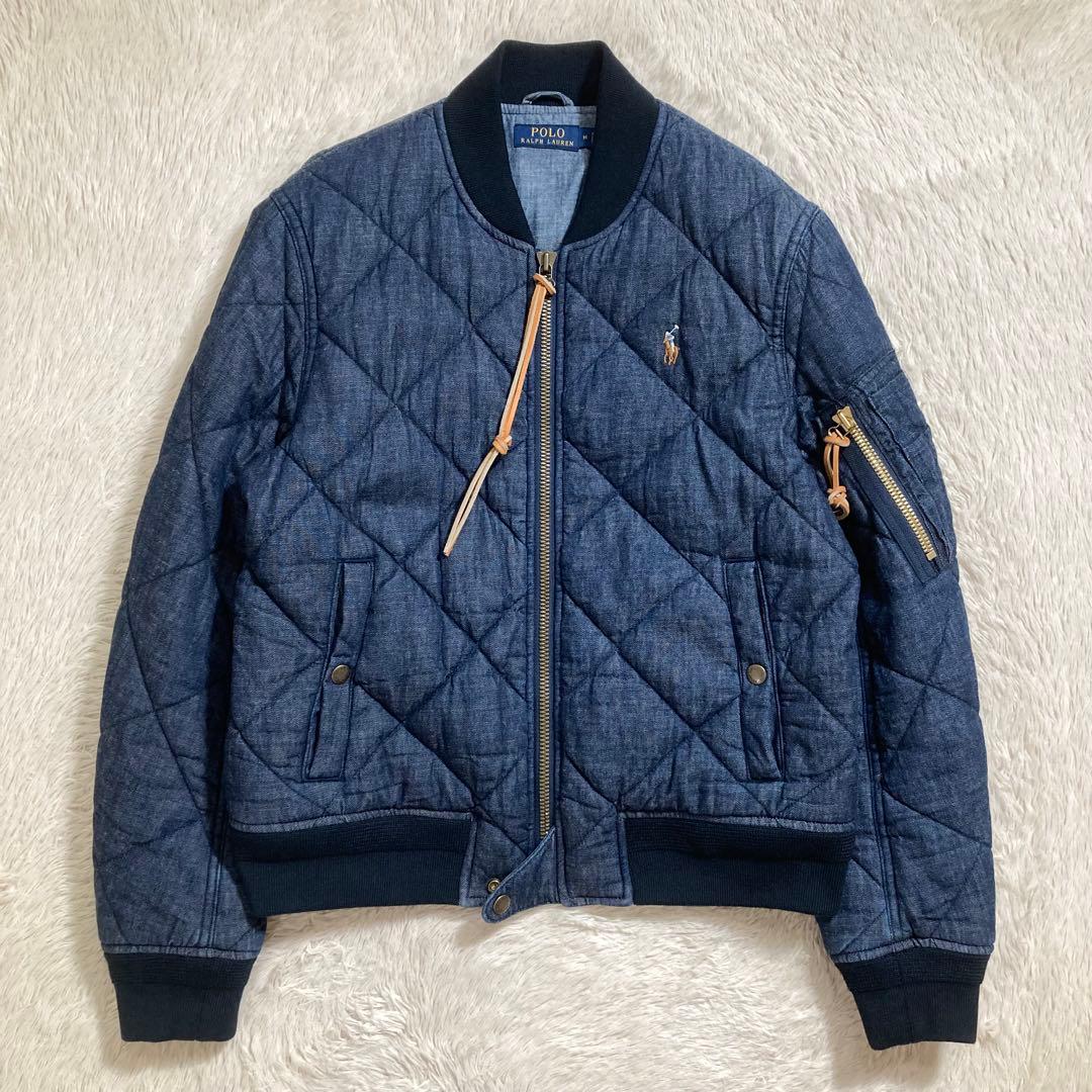 美品 ポロラルフローレン デニムボンバージャケット MA-1 中綿入り ポニー