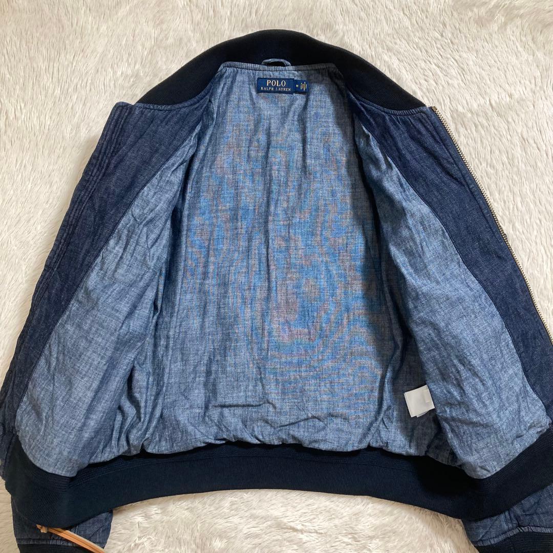 美品 ポロラルフローレン デニムボンバージャケット MA-1 中綿入り ポニー