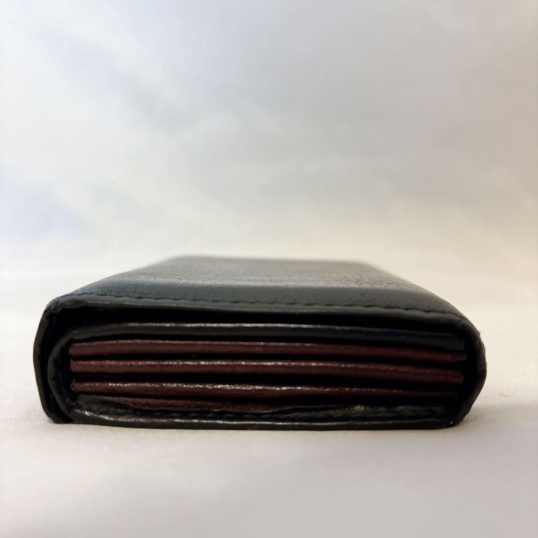 【希少】m+ エムピウ ミッレフォッリエ ブラック パープル 財布 レザー