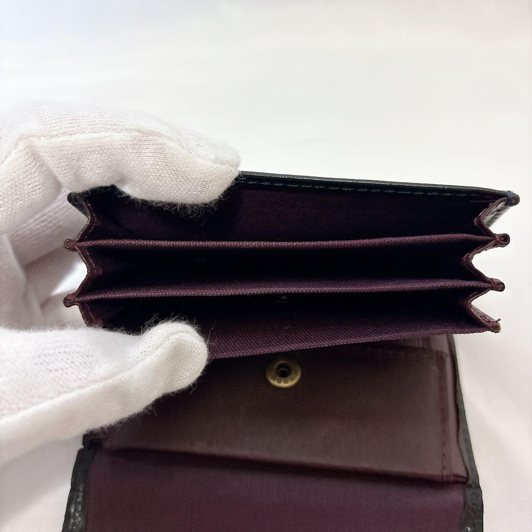 【希少】m+ エムピウ ミッレフォッリエ ブラック パープル 財布 レザー