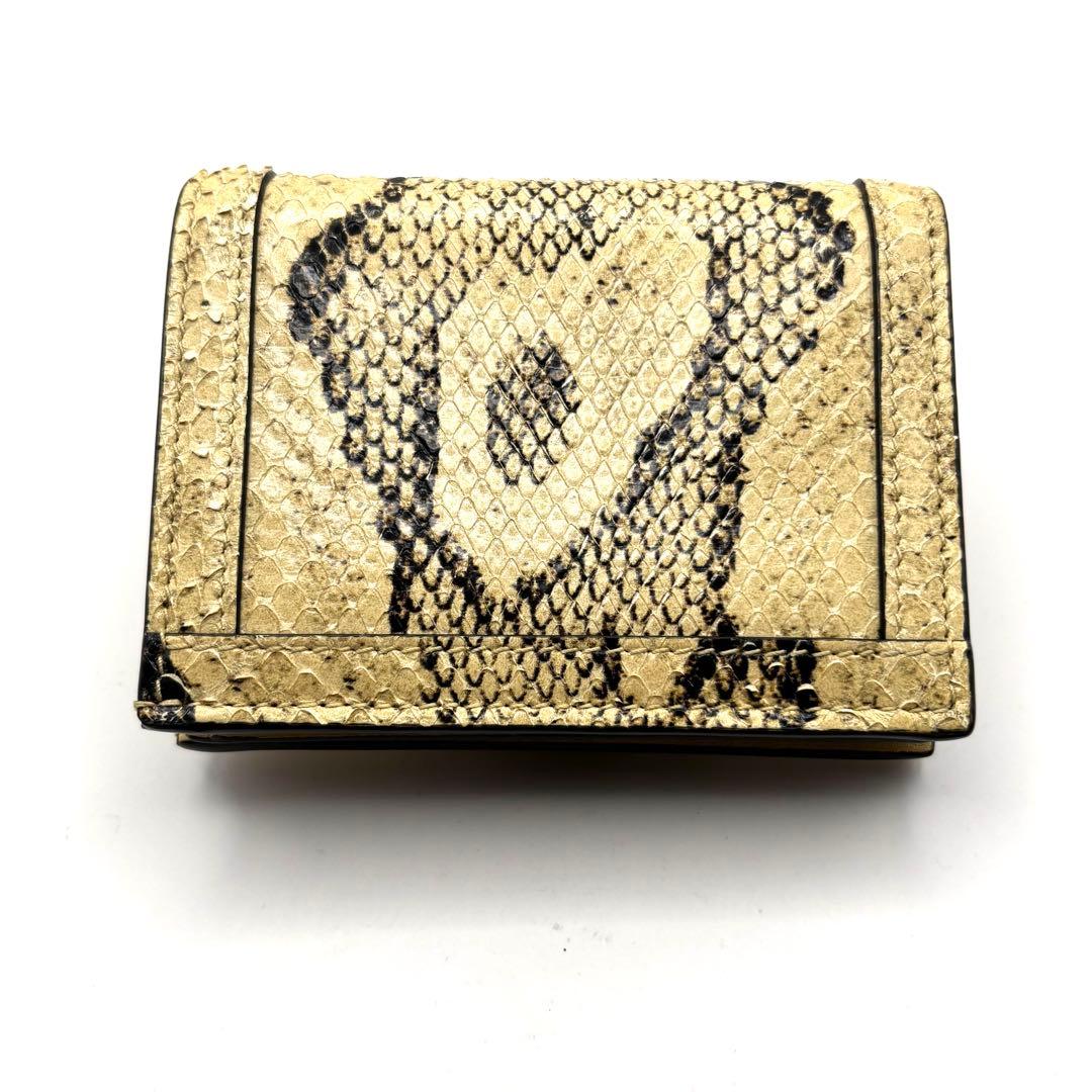 希少 グッチ ダイアナ パイソン マーモント GG バンブー 二つ折り財布 箱