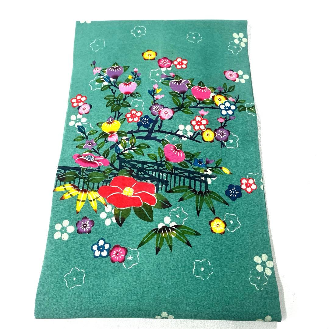 専用帯4965 ●沖縄県指定重要無形文化財 本場琉球紅型 高級 正絹 紬名古屋帯