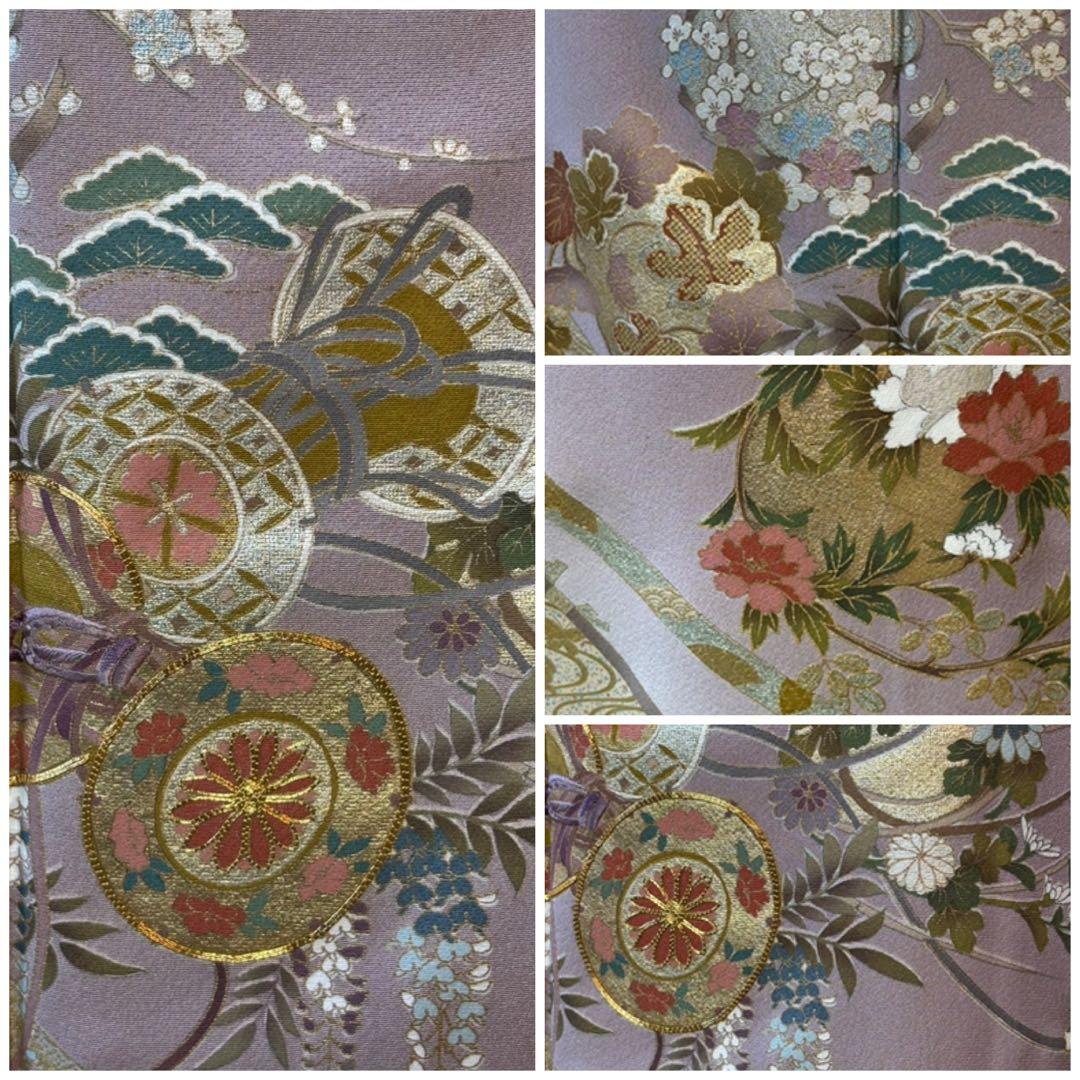 正絹豪華色留袖4点フルセット 色留袖　袋帯　帯締め帯揚げ