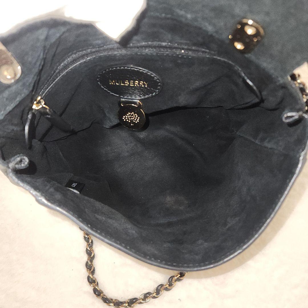 現行　マルベリー　ショルダーバッグ　リリー　ブラック　グロッシーゴート　チェーン