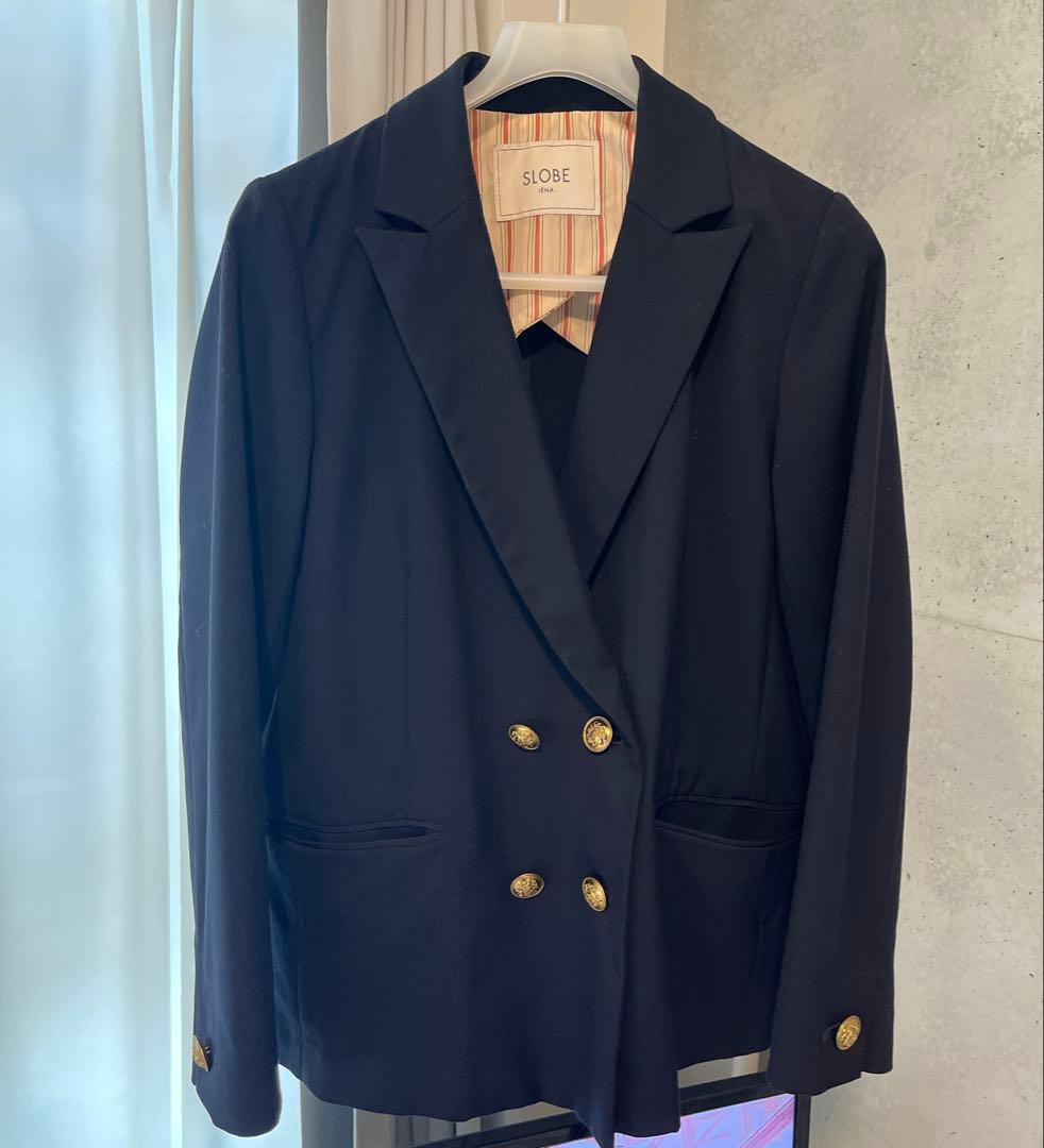 SLOBE IENA T/Rダブルジャケット 紺ブレザー