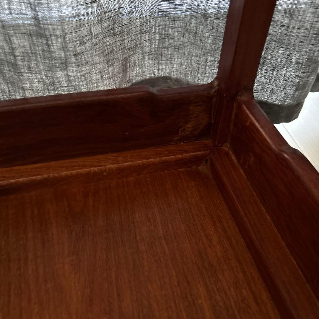 花梨サイドテーブル飾り台　花台ネストテーブル2点セット