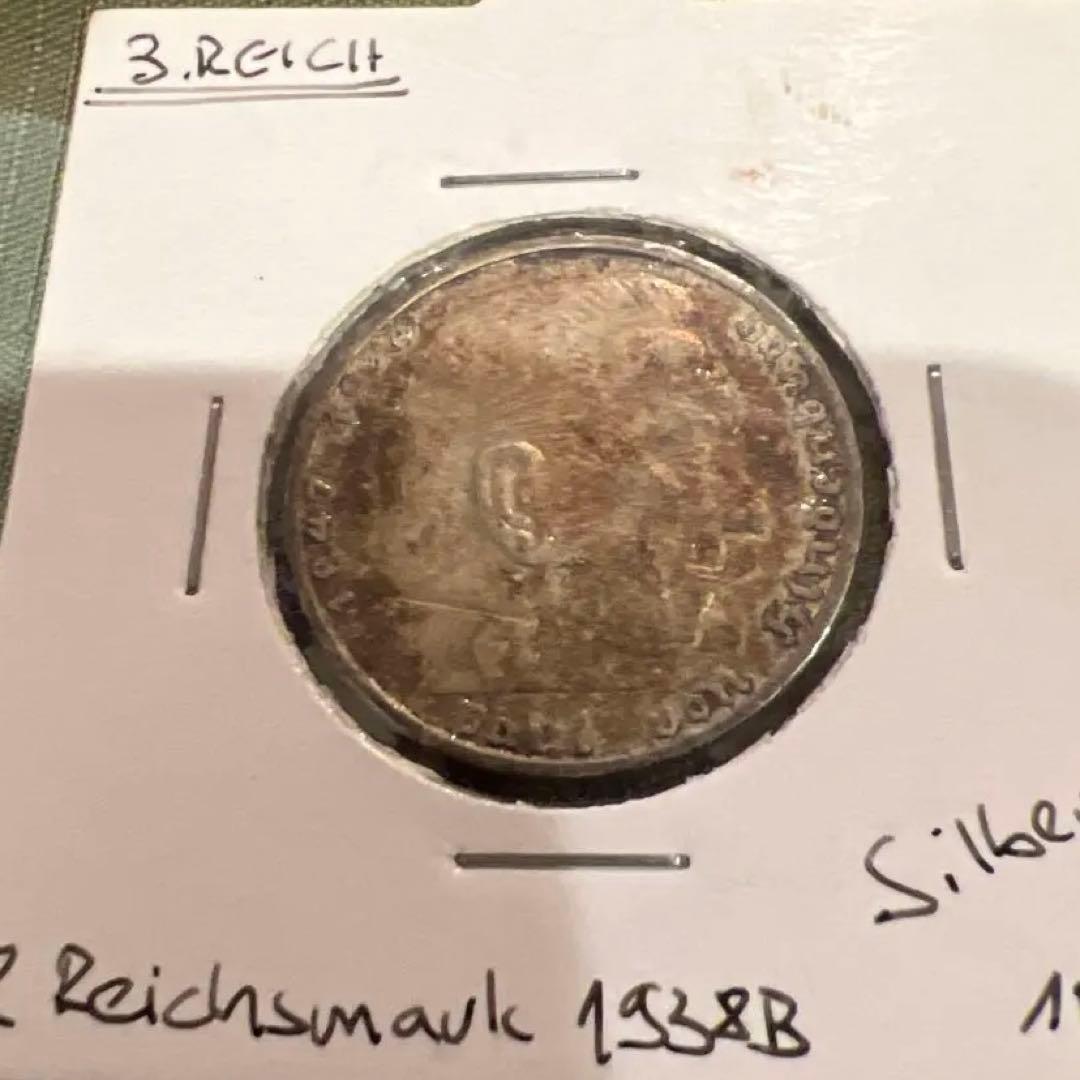 本物保証第二次世界大戦中ドイツ第三帝国廃盤純銀1938 年アンティーク貴重