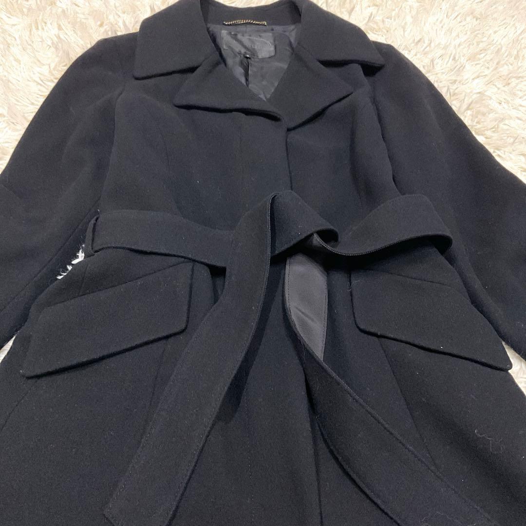 極美品　UNTITLED アンタイトル コート　ロング　ベルト付　ウール　黒　L