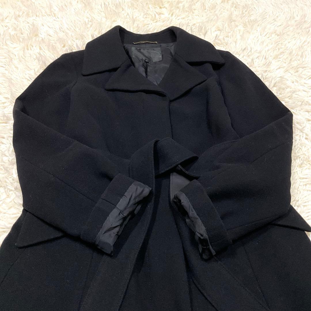 極美品　UNTITLED アンタイトル コート　ロング　ベルト付　ウール　黒　L