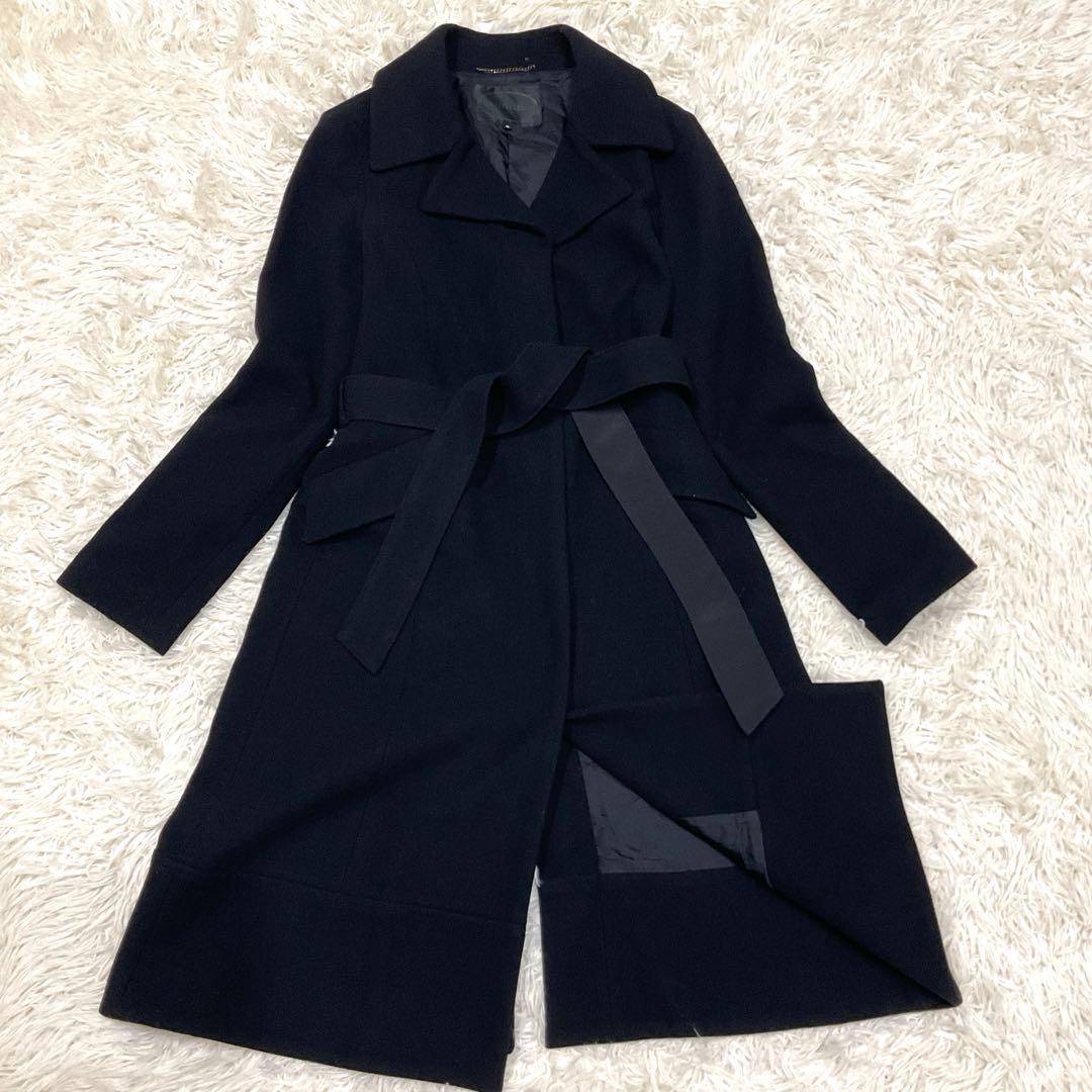 極美品　UNTITLED アンタイトル コート　ロング　ベルト付　ウール　黒　L