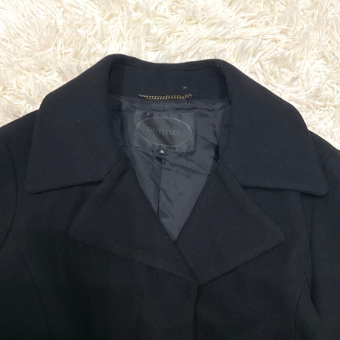 極美品　UNTITLED アンタイトル コート　ロング　ベルト付　ウール　黒　L