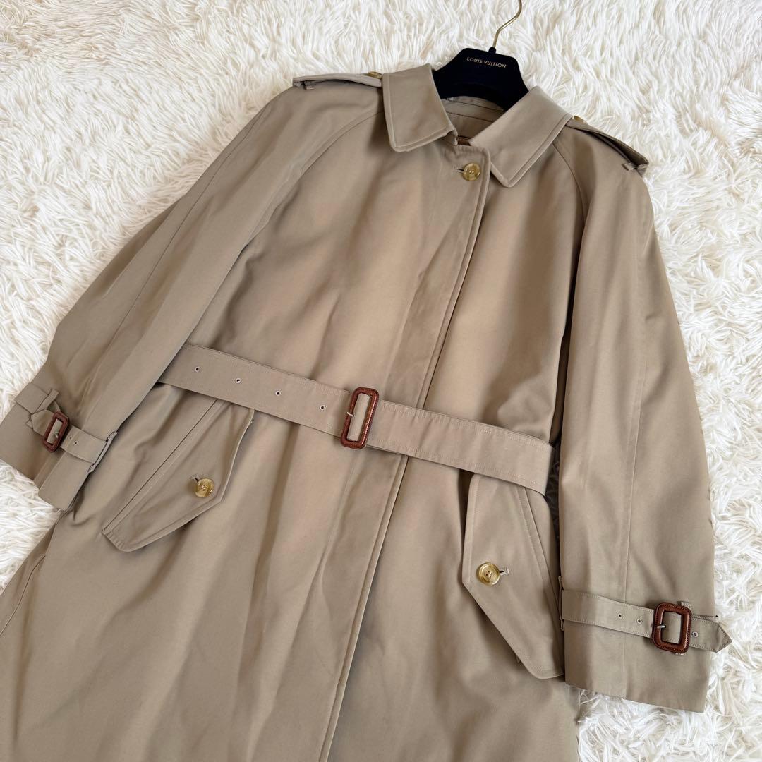 美品　バーバリリーズ　ステンカラーコート　2way　ノバチェック　L　ベージュ