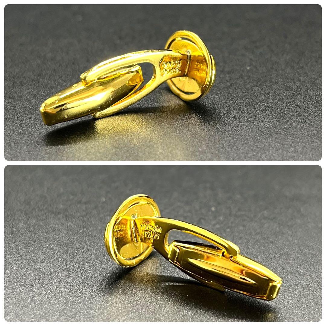 GUCCI グッチ ゴールド系ネクタイピン&カフス セット ケース付き