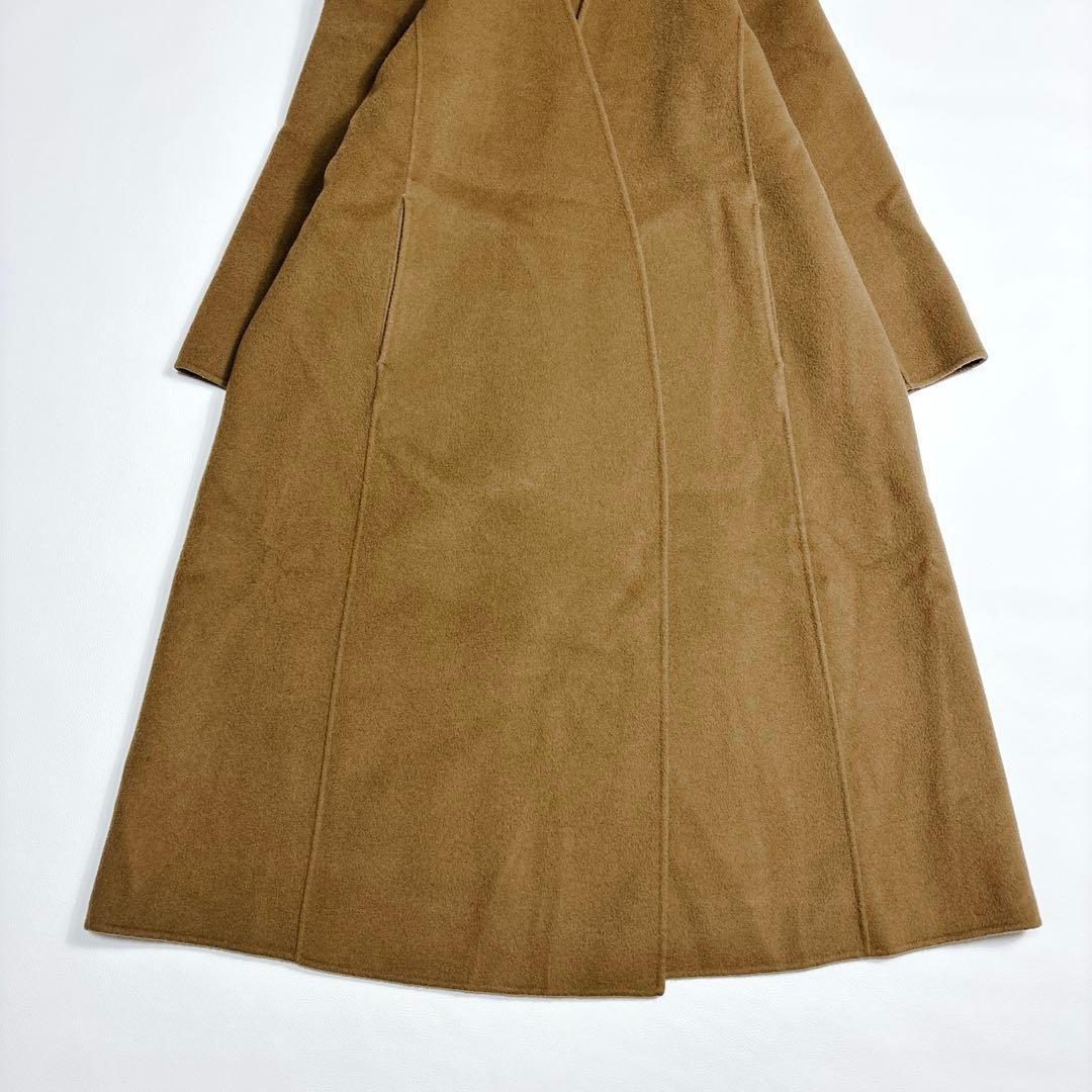 美品✨プラージュ ハミルトン ノーカラーコート ウール リバーコート キャメル