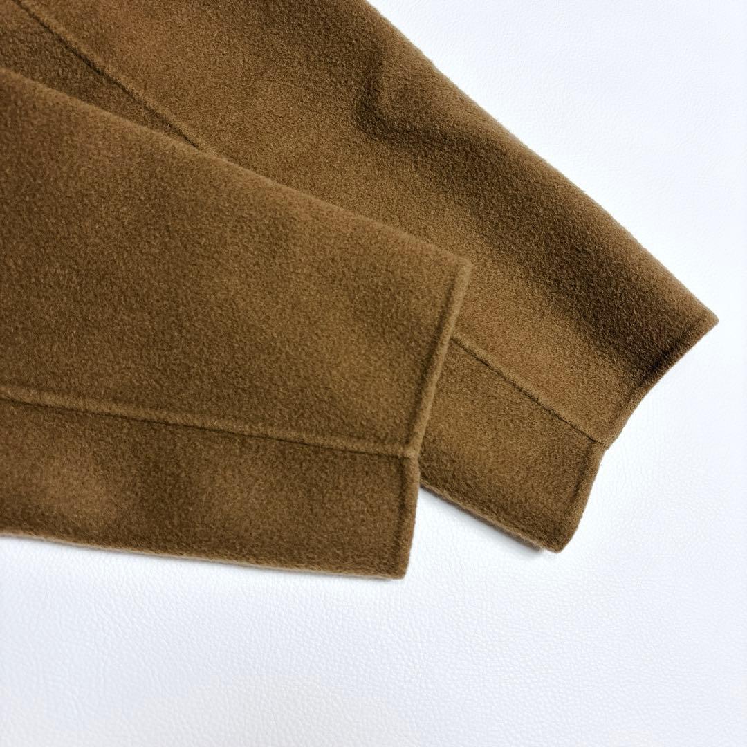 美品✨プラージュ ハミルトン ノーカラーコート ウール リバーコート キャメル