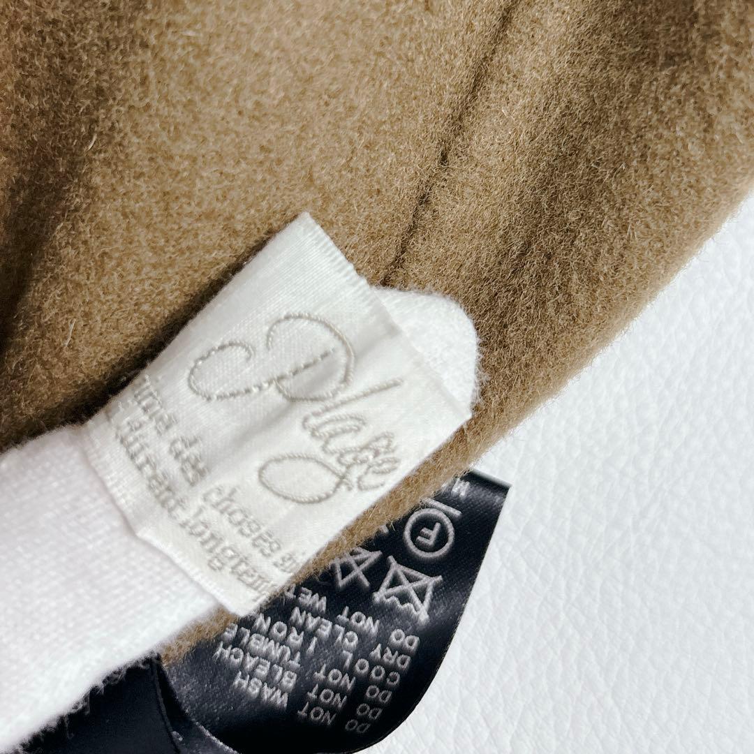 美品✨プラージュ ハミルトン ノーカラーコート ウール リバーコート キャメル