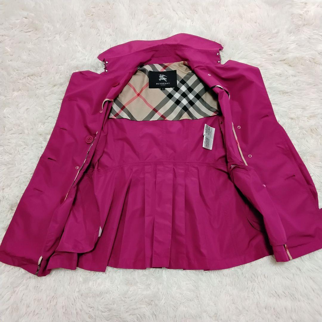 極美品　貴重カラー　バーバリーロンドン　コート　ノバチェック　パープル
