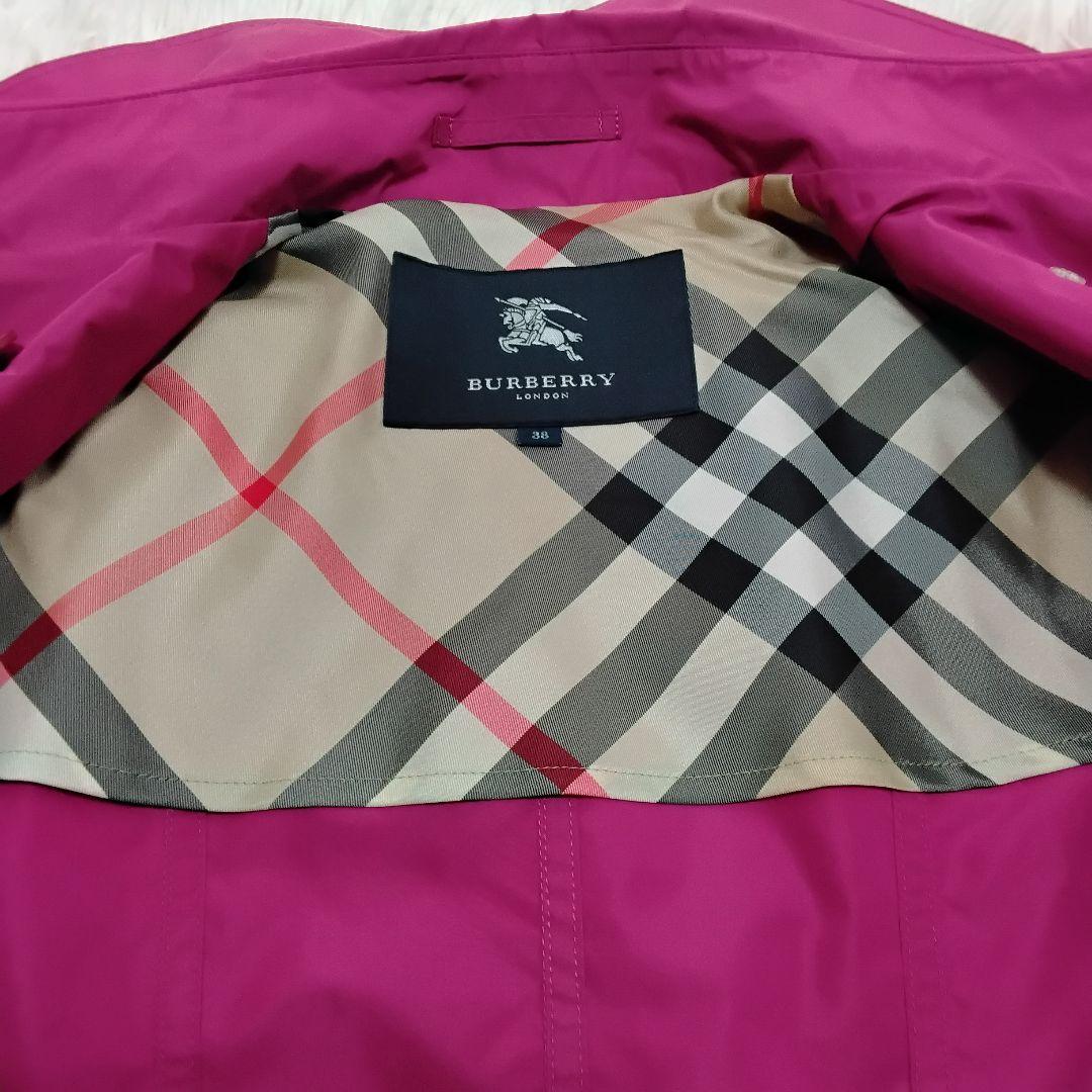 極美品　貴重カラー　バーバリーロンドン　コート　ノバチェック　パープル