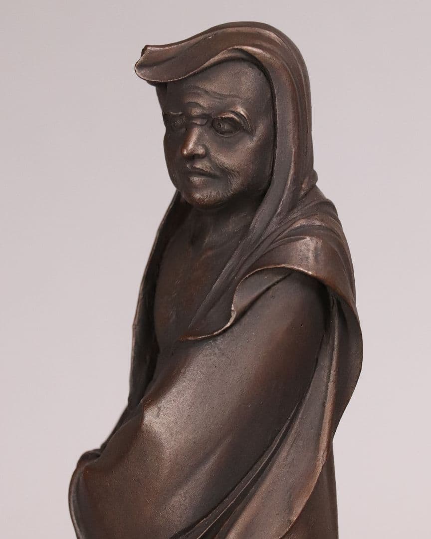 鋳銅製 高村光雲 原型 達磨大師 立像 共箱 置物 銅像 仏像【MA209】