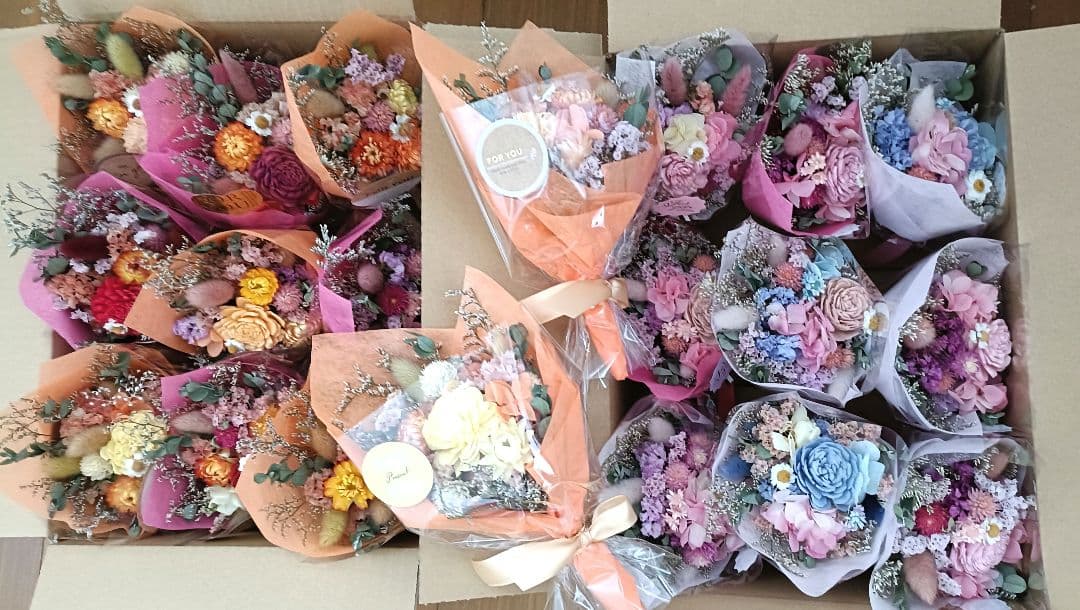 ♡リコページ♡ドライフラワーラッピングブーケ❀大きさいろいろ♡