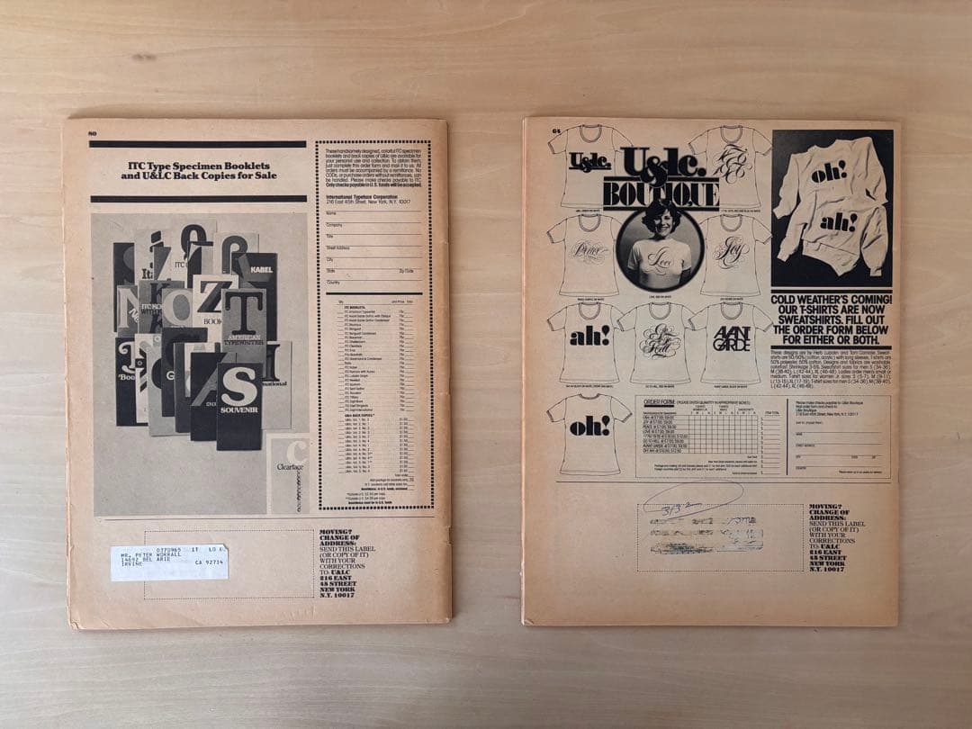 Herb Lubalin ハーブ・ルバーリン　ITC会報誌　オリジナル2冊セット