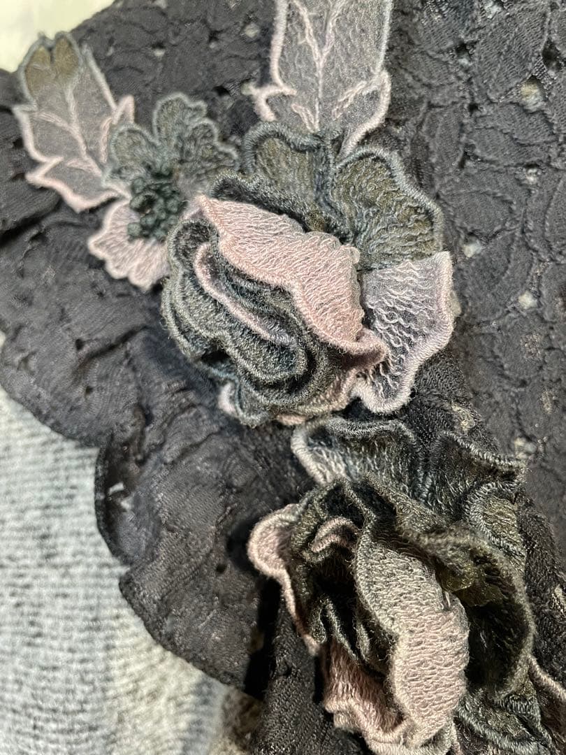 【アトリエまりこ】フード付きケープコート グレー