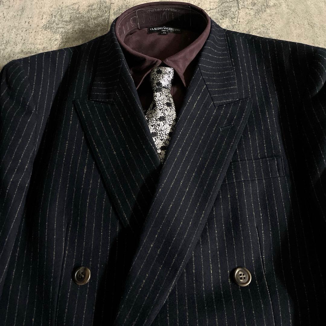 極美品 Apollo特注VERSACE ネクタイ 極上ウール ダブルスーツ