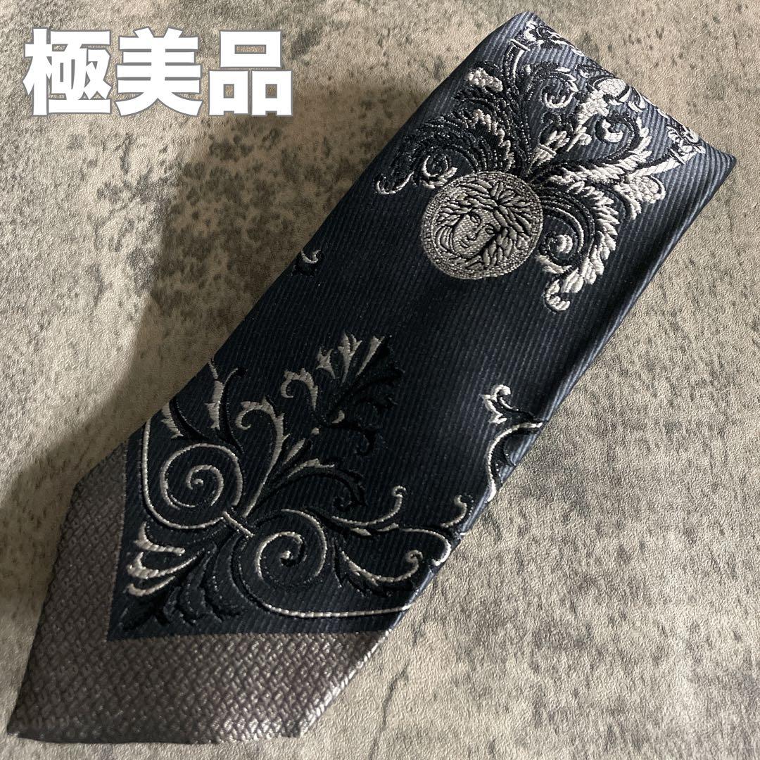 極美品 Apollo特注VERSACE ネクタイ 極上ウール ダブルスーツ