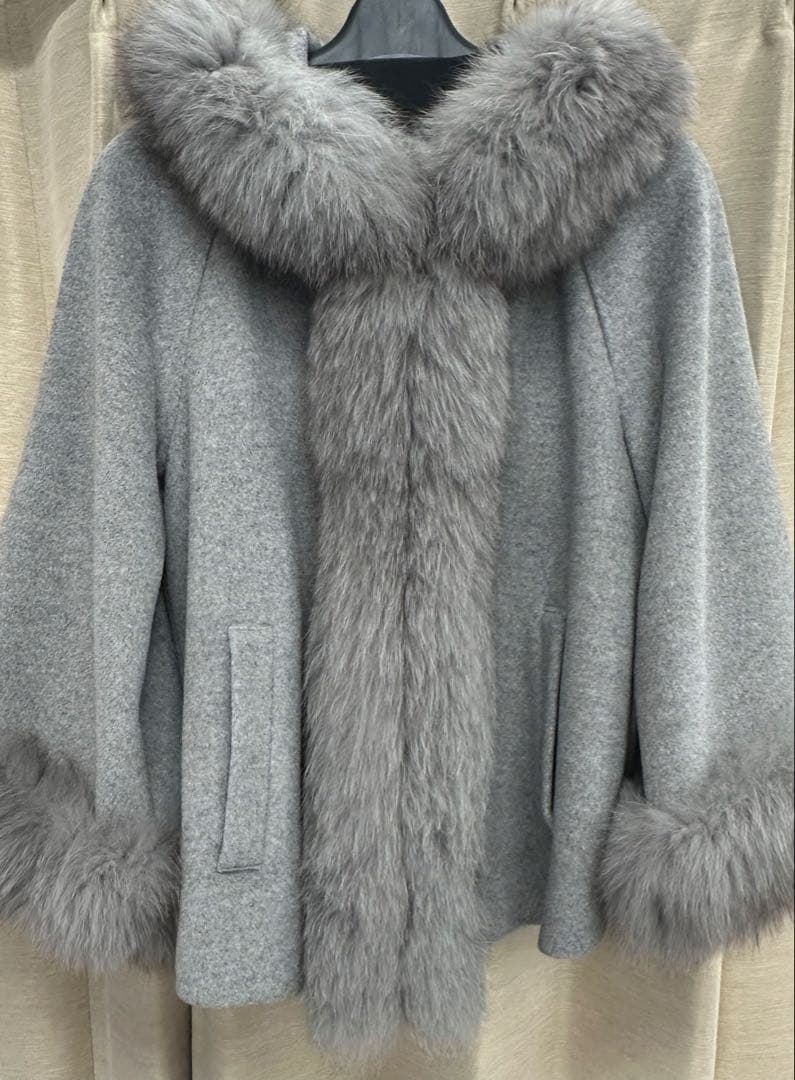 ダイアグラム　グレースコンチネンタル　アンゴラフォックスファーポンチョ　36