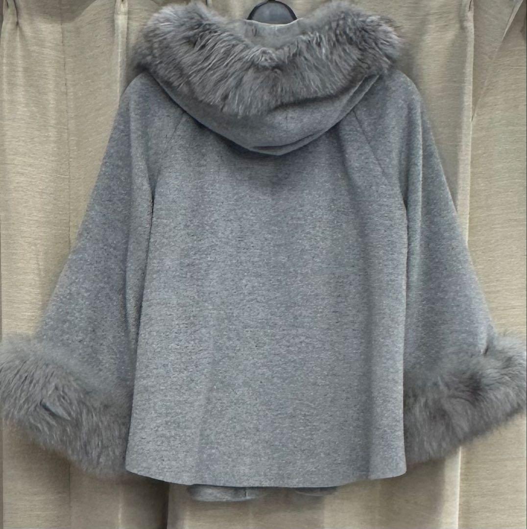 ダイアグラム　グレースコンチネンタル　アンゴラフォックスファーポンチョ　36