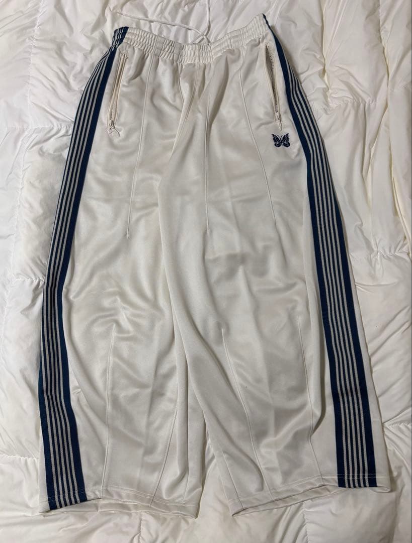 ヒザデル　ホワイト　ブルー　needles トラックパンツ