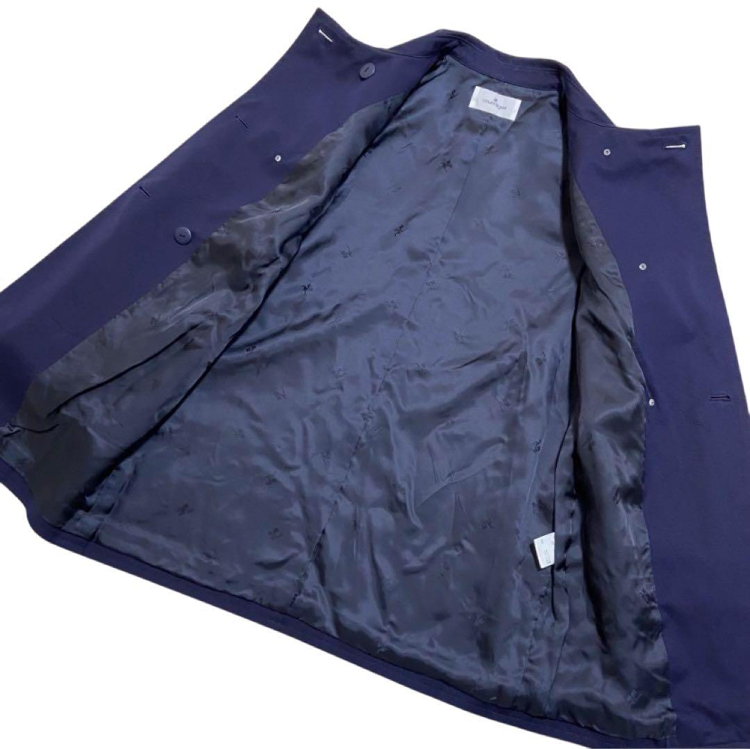 ꧁༺ クレージュ コットン ダブルブレスト リュクシーステンカラーコート