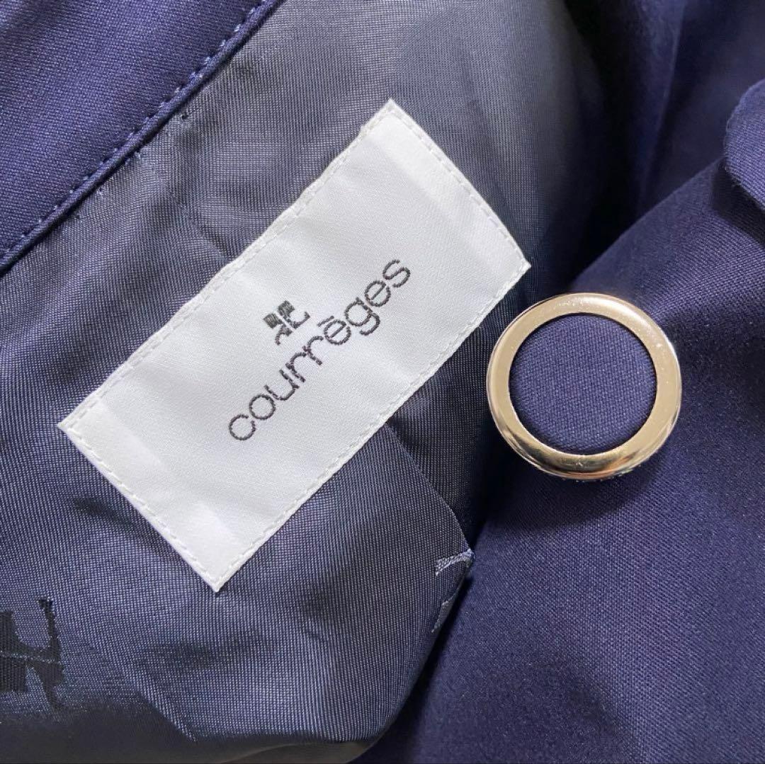 ꧁༺ クレージュ コットン ダブルブレスト リュクシーステンカラーコート