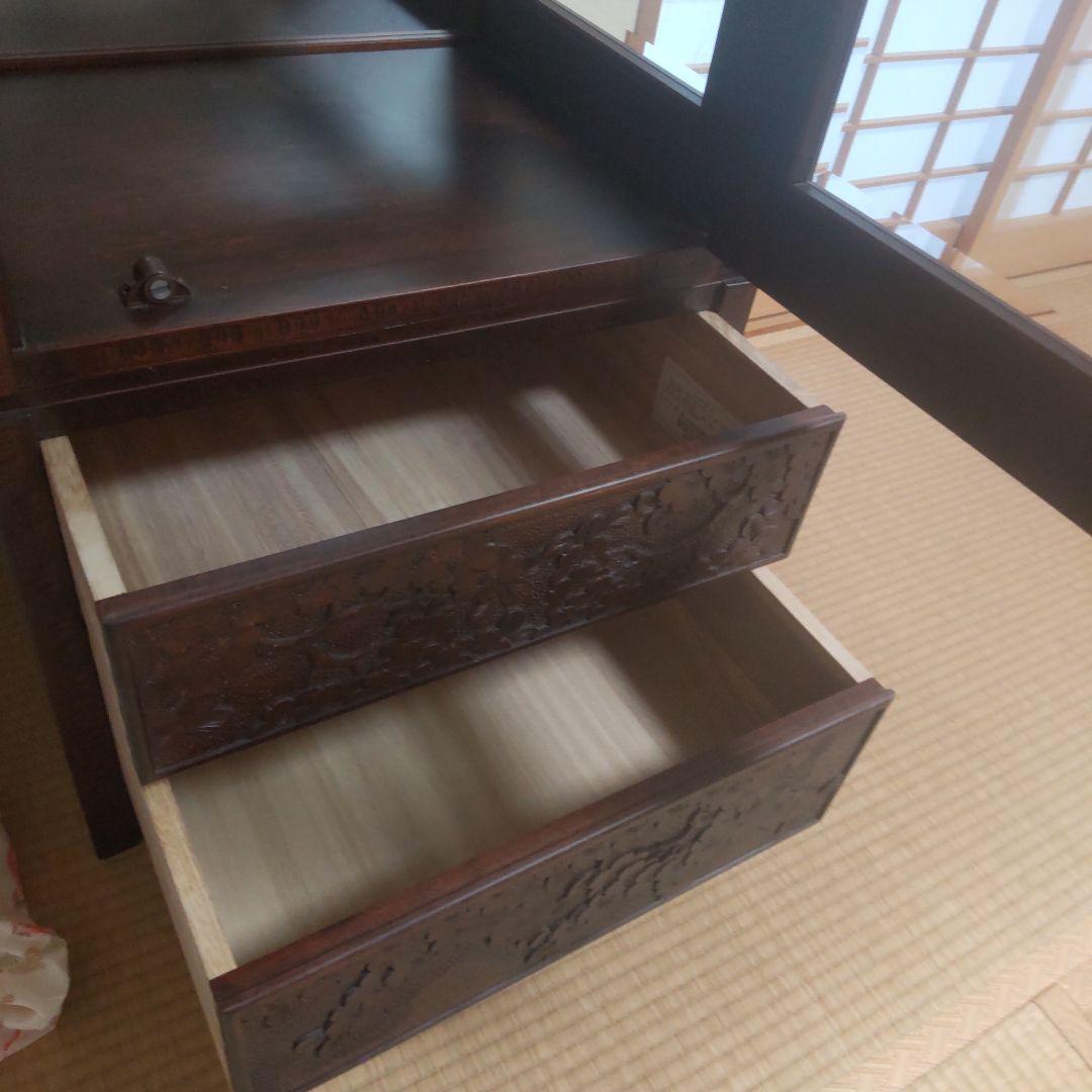 長野県伝統工芸品軽井沢彫り 引出し付きコレクションケース【美品】