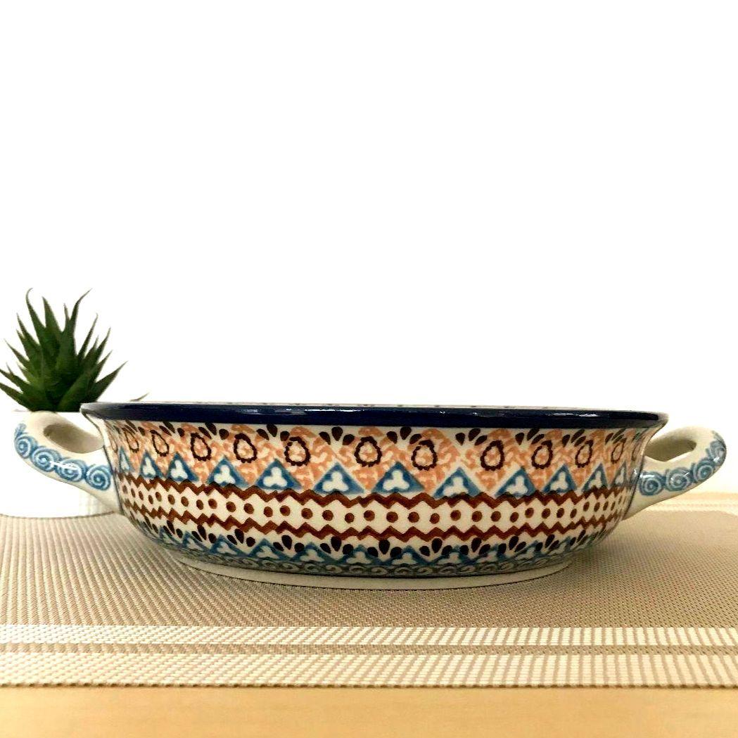 新品　ポーランド食器　取っ手付きボウル　　ポーランド食器　オーブン対応