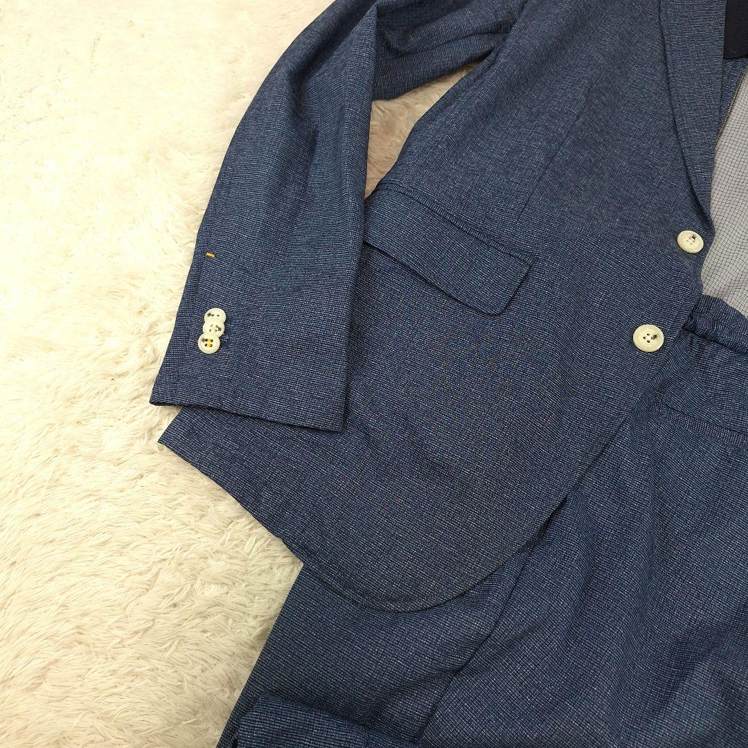 ZARA　ストレッチトラベルスーツ　セットアップ　ネイビー　EUR48 　下40