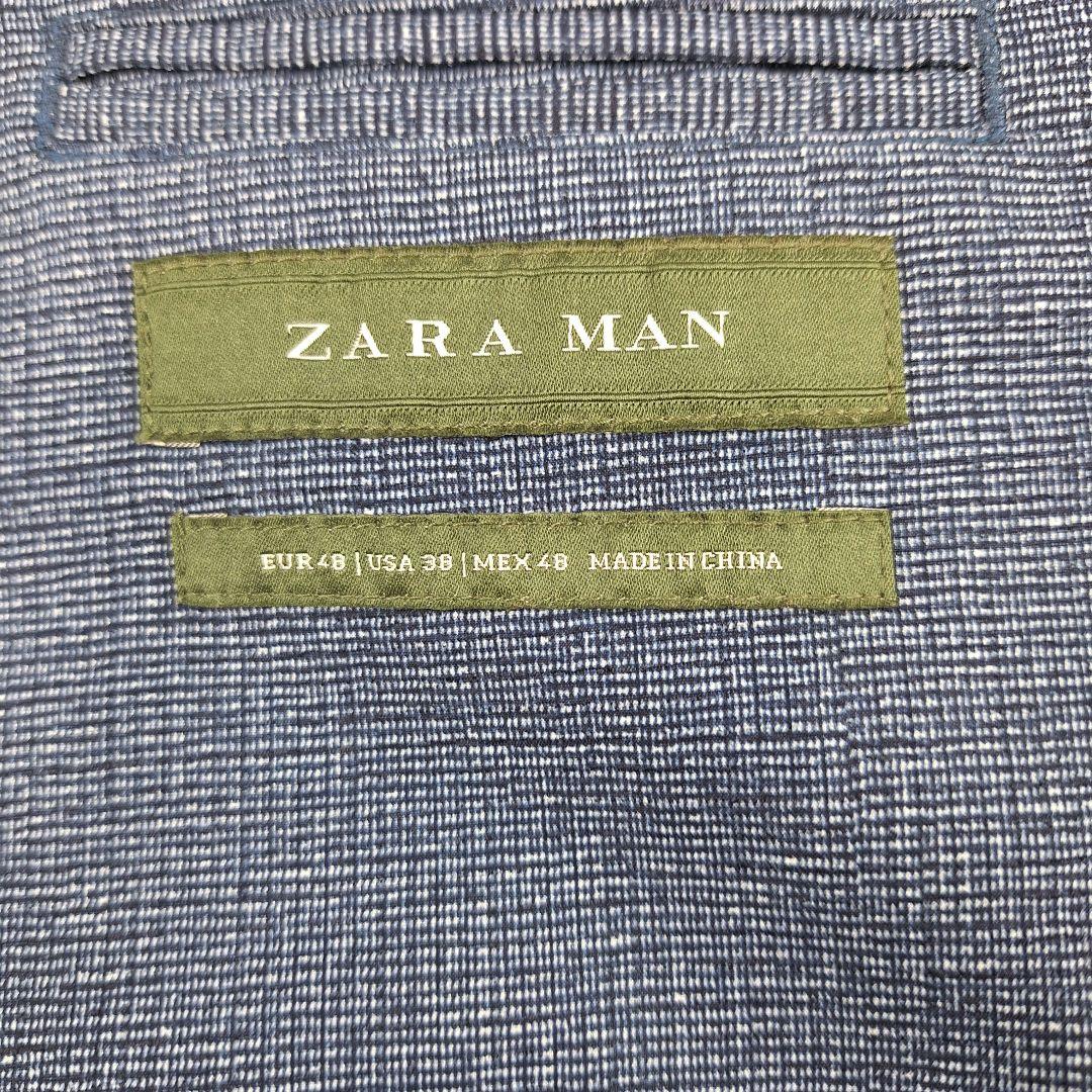 ZARA　ストレッチトラベルスーツ　セットアップ　ネイビー　EUR48 　下40