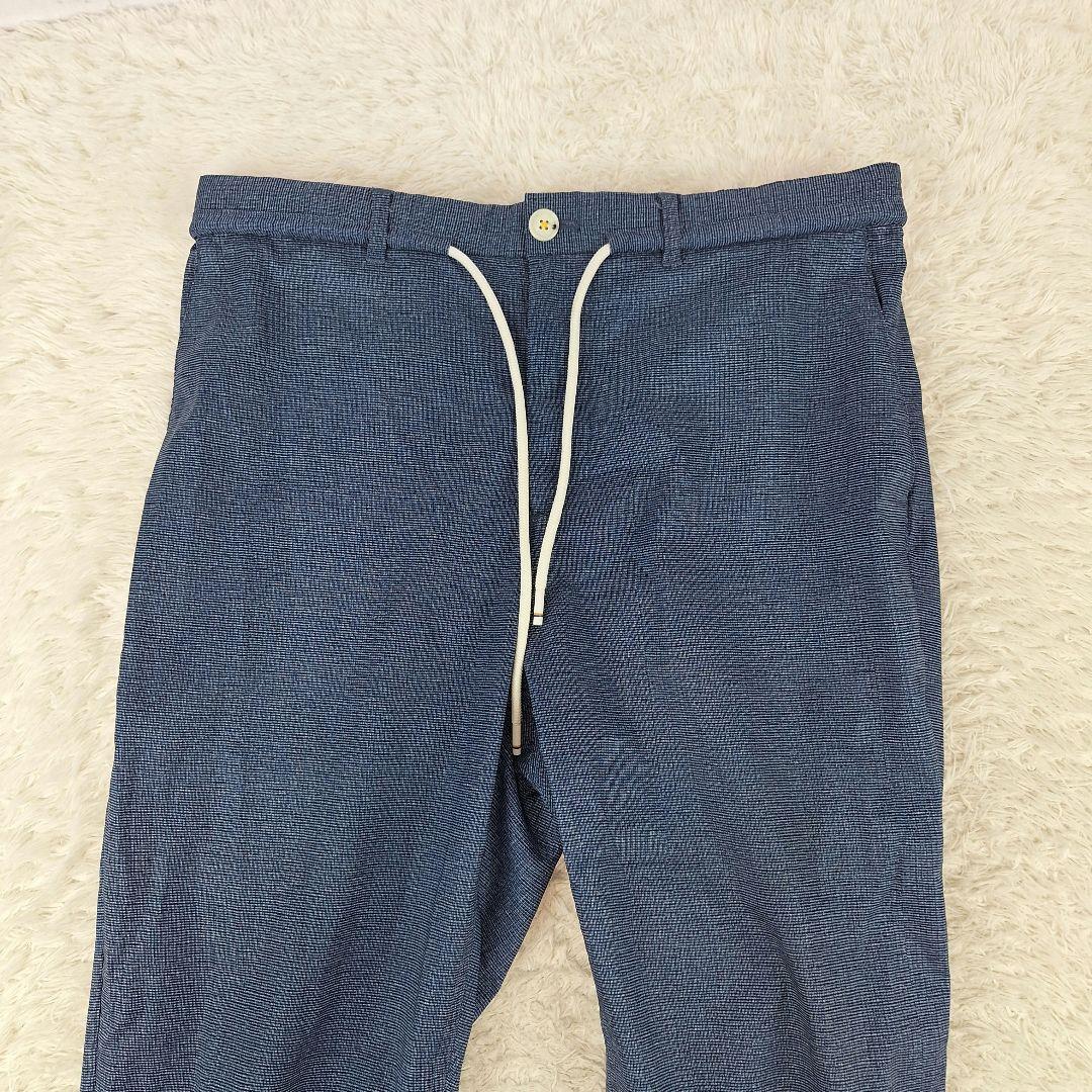 ZARA　ストレッチトラベルスーツ　セットアップ　ネイビー　EUR48 　下40