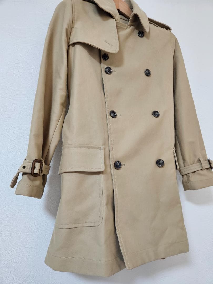 ラルフローレン✨ベージュダブルブレスト トレンチコートデザイナー生地厚綺麗上品6