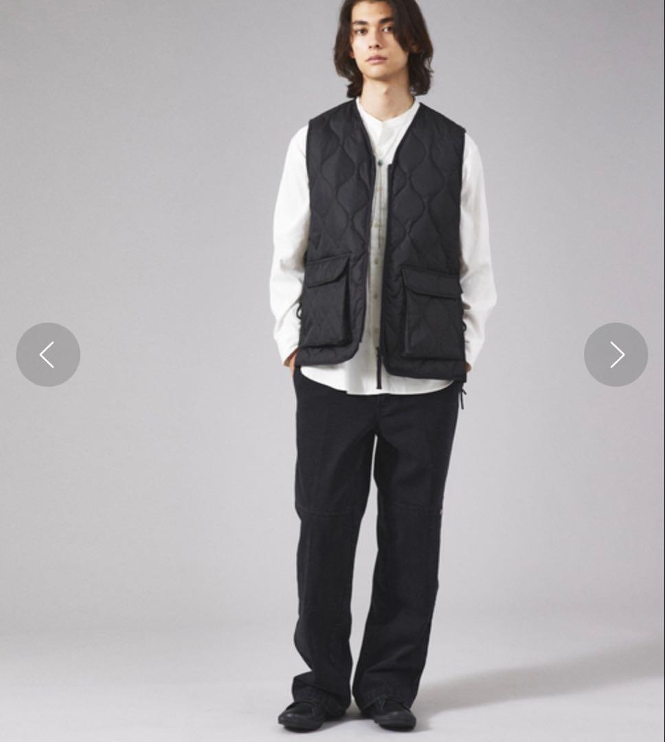 TAION タイオン　体温 Vネックレースアップダウンベスト　ブラック　黒　L