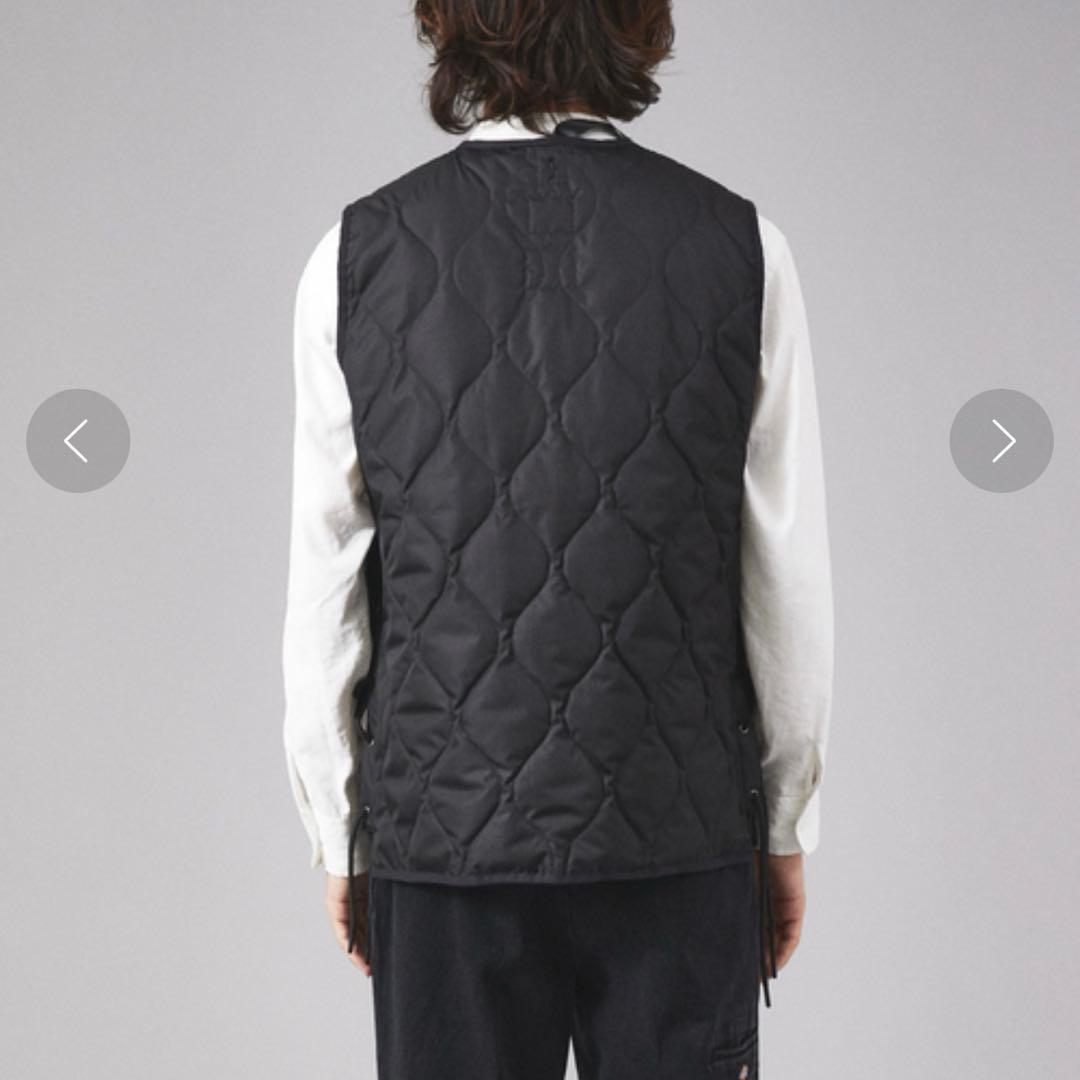 TAION タイオン　体温 Vネックレースアップダウンベスト　ブラック　黒　L