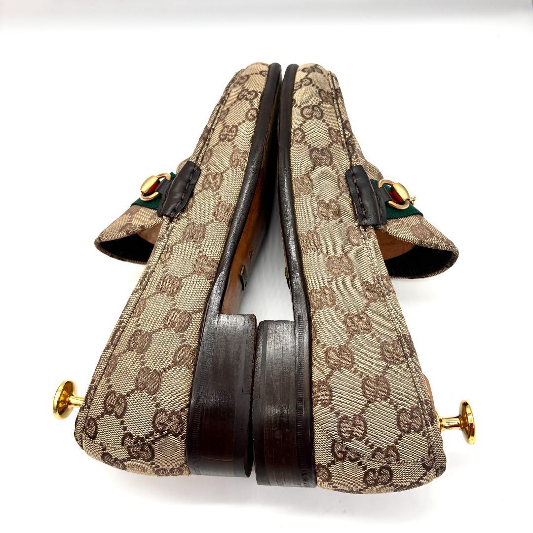 GUCCI ベージュ・ブラウン ドレスシューズ　GG シェリー　ビットホース