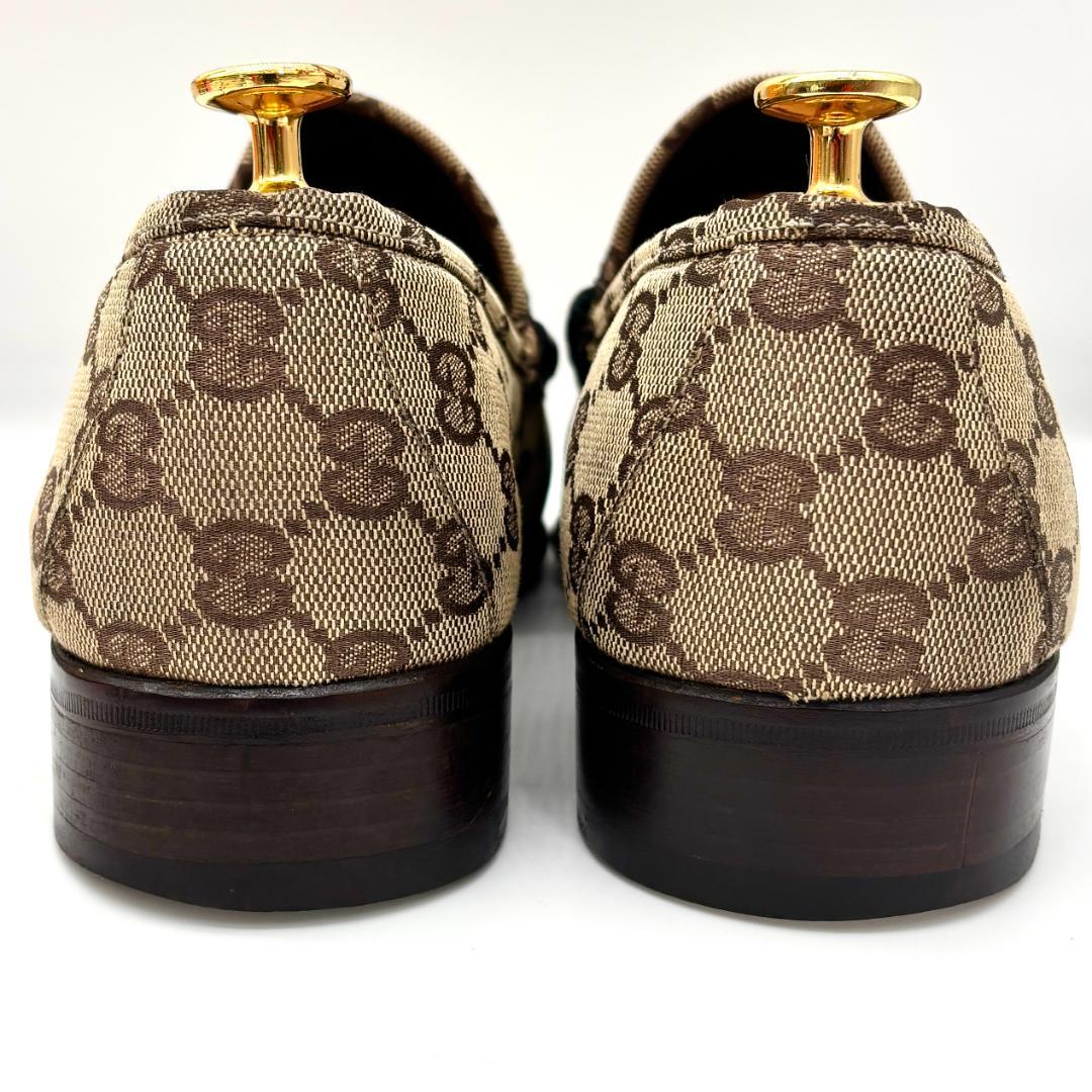 GUCCI ベージュ・ブラウン ドレスシューズ　GG シェリー　ビットホース