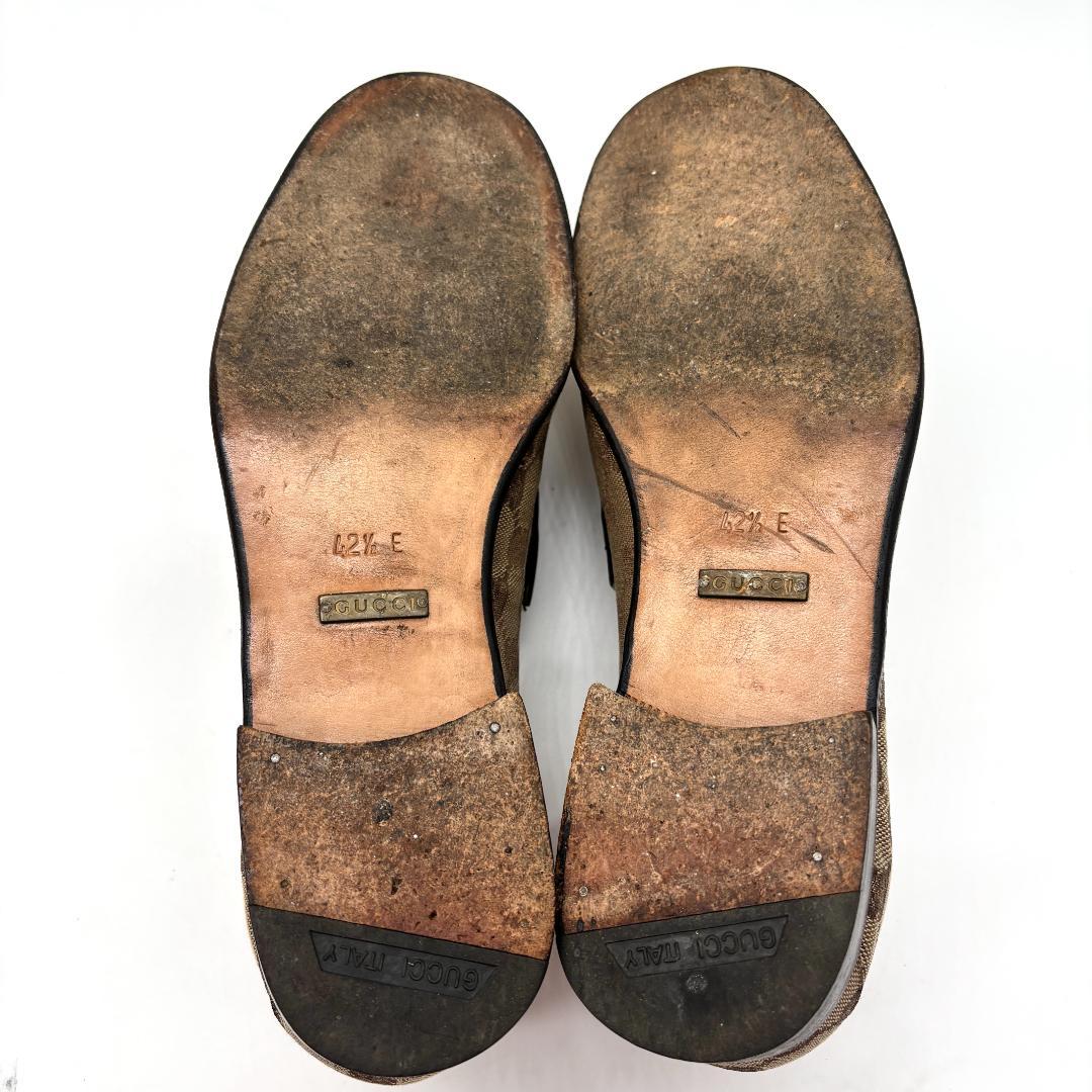 GUCCI ベージュ・ブラウン ドレスシューズ　GG シェリー　ビットホース